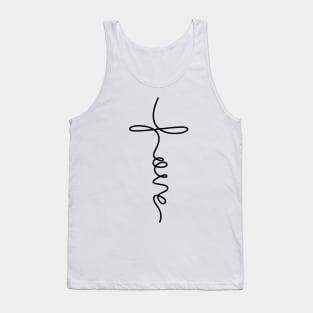 'Love' Cross Religious Christian Design Tank Top